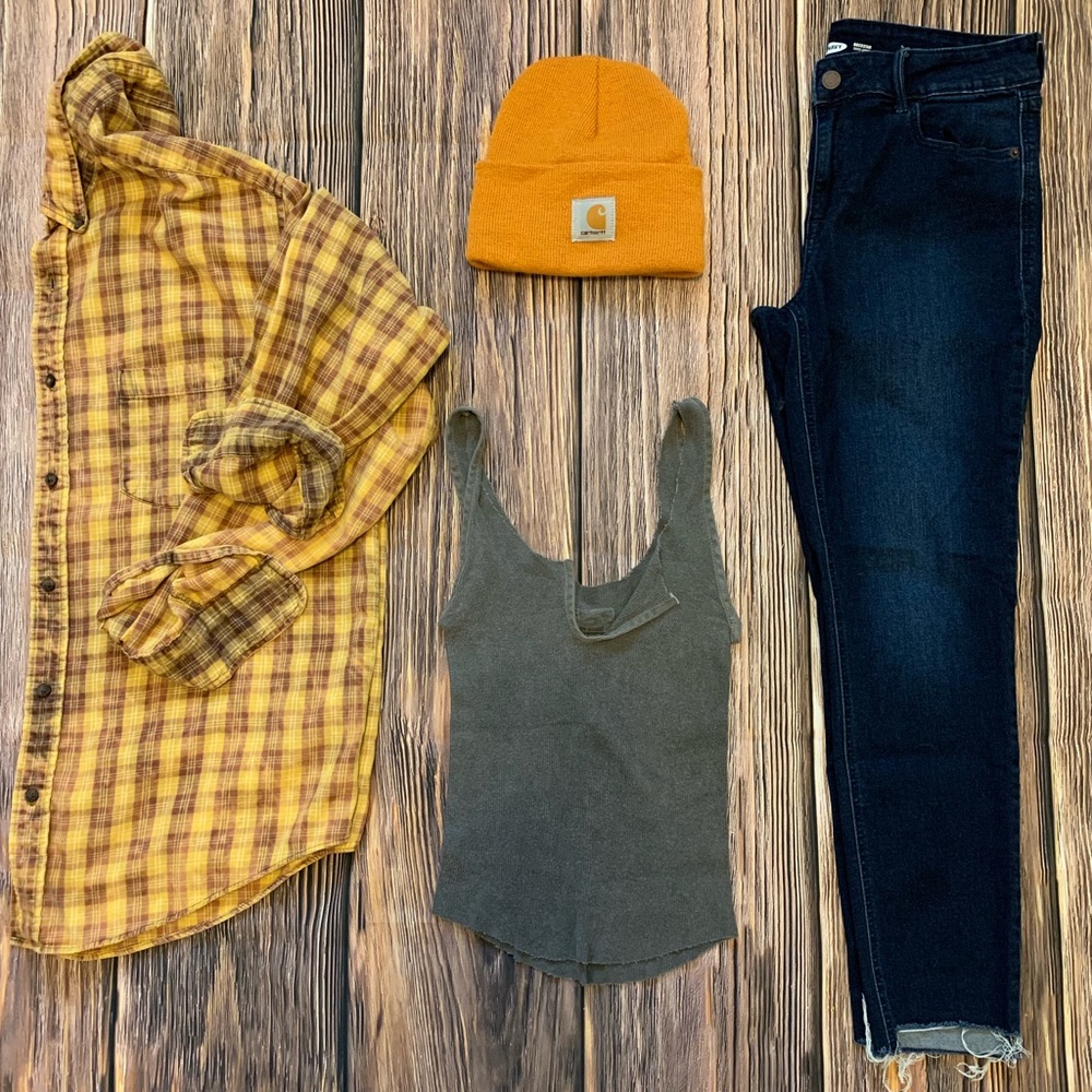 UO Urban Renewal Charcoal Gray V Tank